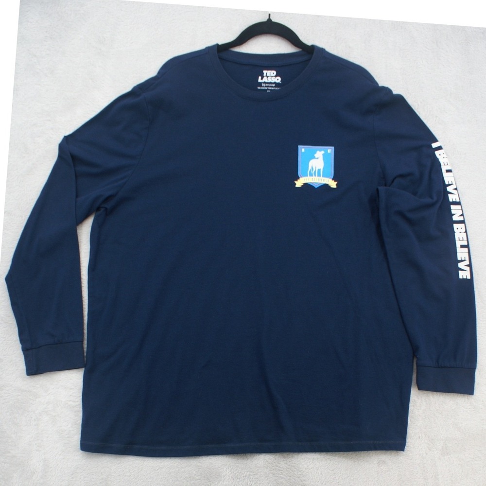 Ted Lasso AFC Richmond Long Sleeve T-Shirt Navy Blue XXL I Believe In Believe